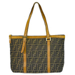 Fendi Zucca Brown Canvas Shopper Bag (Pre-Owned)