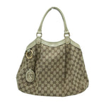 Gucci Sukey Beige Canvas Tote Bag (Pre-Owned)