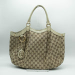 Gucci Sukey Beige Canvas Tote Bag (Pre-Owned)