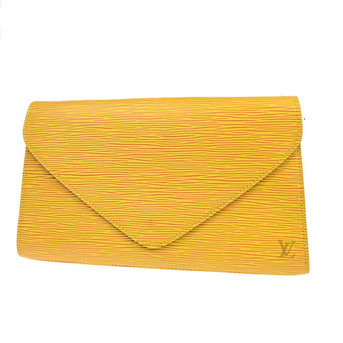 Louis Vuitton Art Déco Yellow Leather Clutch Bag (Pre-Owned)