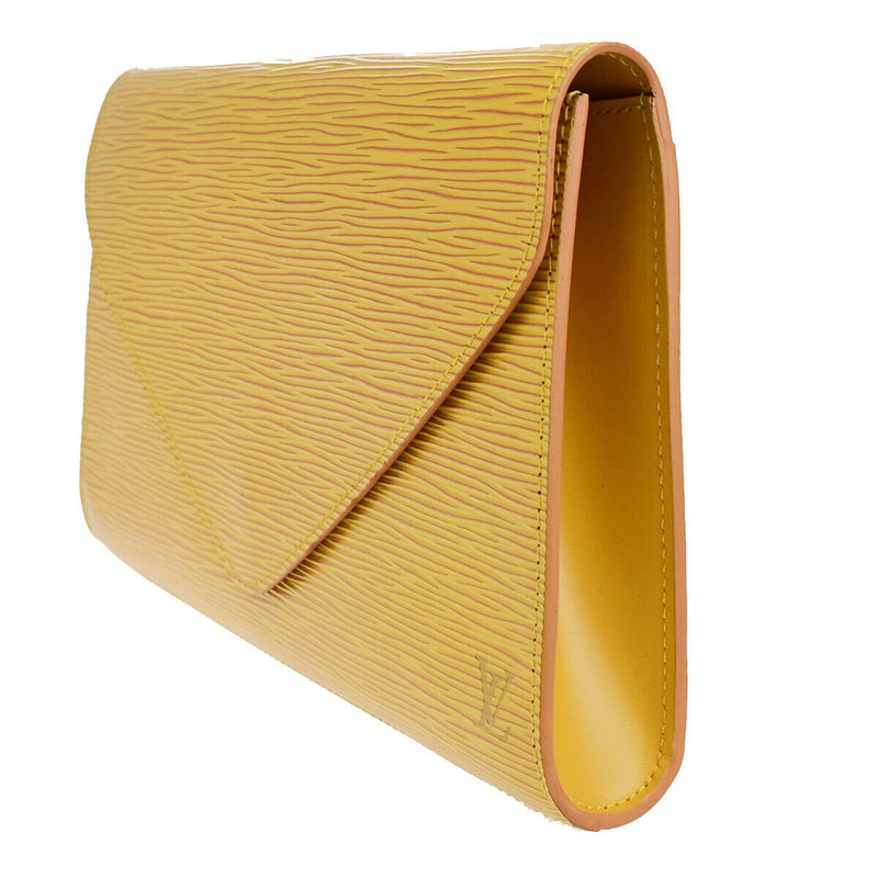 Louis Vuitton Art Déco Yellow Leather Clutch Bag (Pre-Owned)