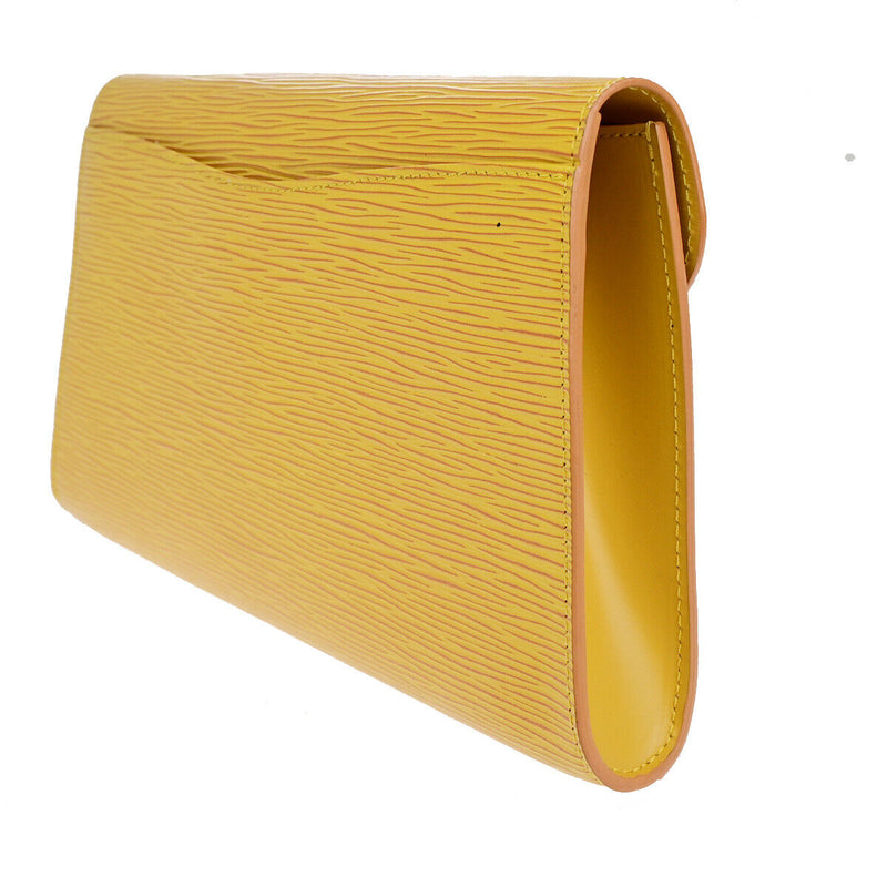 Louis Vuitton Art Déco Yellow Leather Clutch Bag (Pre-Owned)