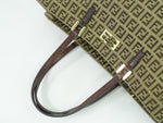 Fendi Zucchino Brown Canvas Handbag (Pre-Owned)