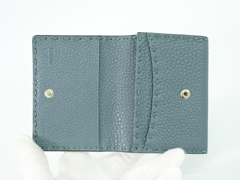 Fendi Selleria Blue Leather Wallet  (Pre-Owned)