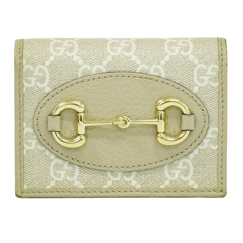 Gucci Horsebit Beige Canvas Wallet  (Pre-Owned)