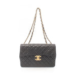 Chanel Jumbo Black Leather Shoulder Bag (Pre-Owned)