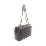 Chanel Jumbo Black Leather Shoulder Bag (Pre-Owned)