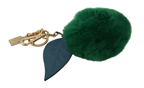 Dolce & Gabbana Elegant Tricolor Fur Ball Women's Keychain