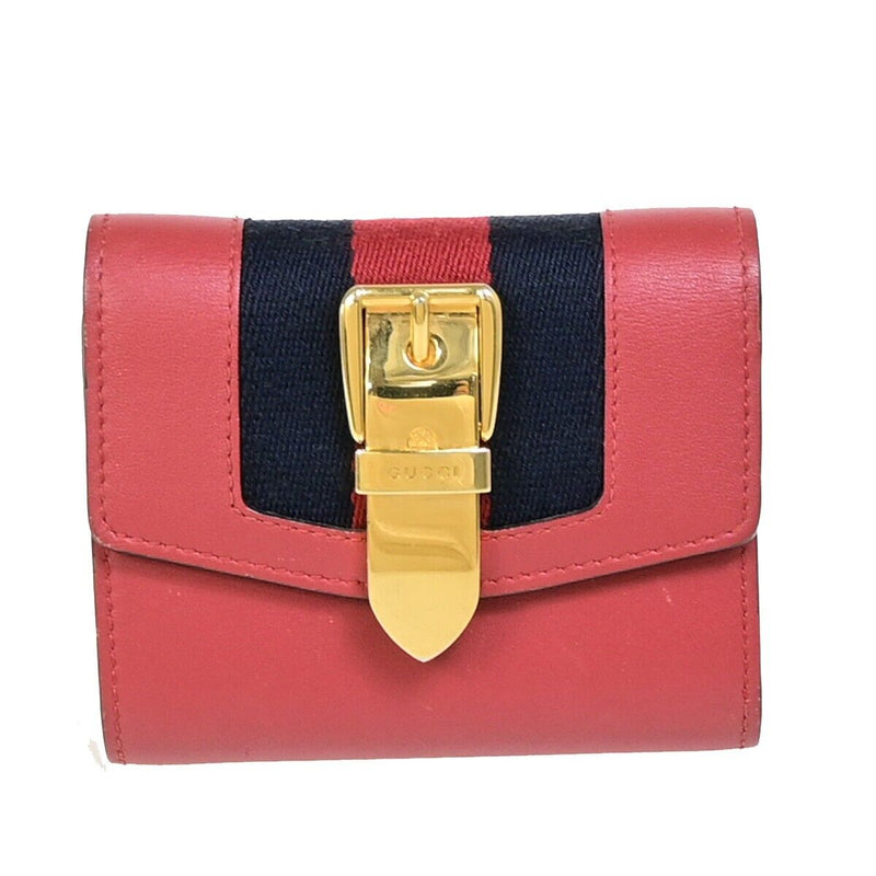 Gucci Sylvie Red Leather Wallet  (Pre-Owned)