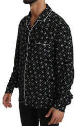 Dolce & Gabbana Elegant Silk Pajama Shirt with Skull Men's Print