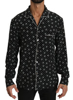 Dolce & Gabbana Elegant Silk Pajama Shirt with Skull Men's Print