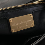 Salvatore Ferragamo Vara Black Suede Shoulder Bag (Pre-Owned)