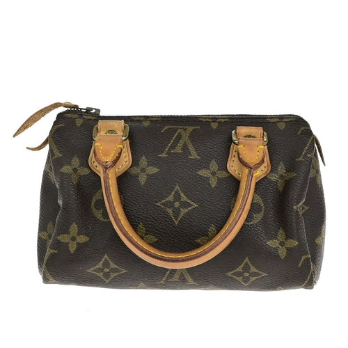 Louis Vuitton Mini Speedy Brown Canvas Handbag (Pre-Owned)