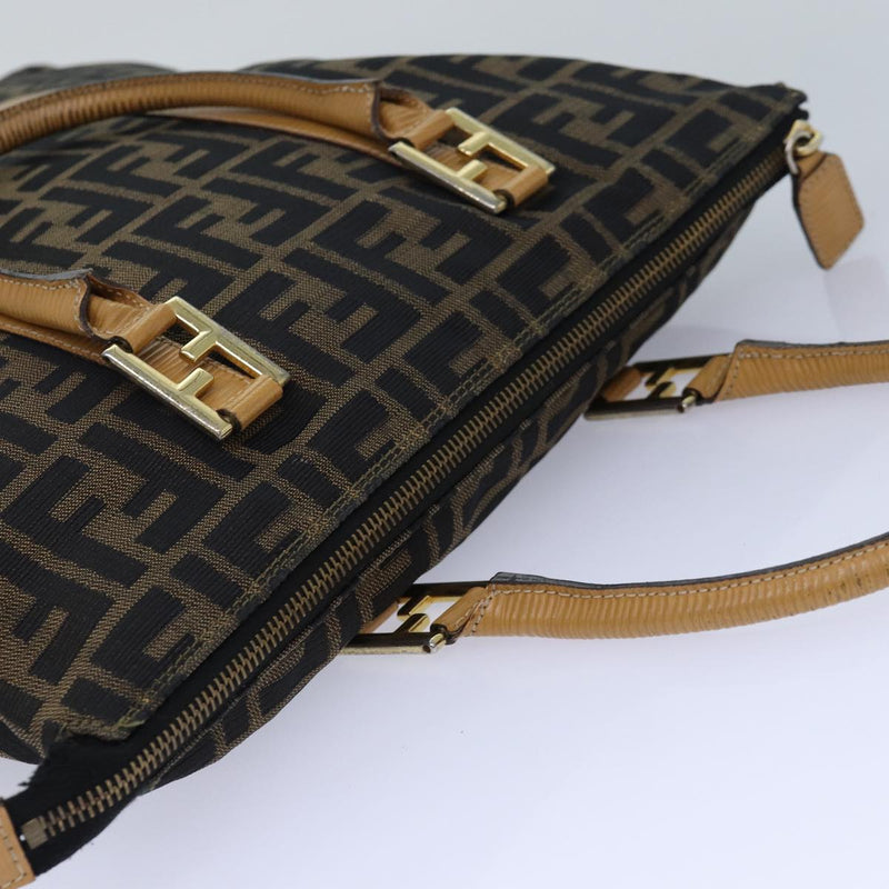 Fendi Zucca Brown Canvas Handbag (Pre-Owned)