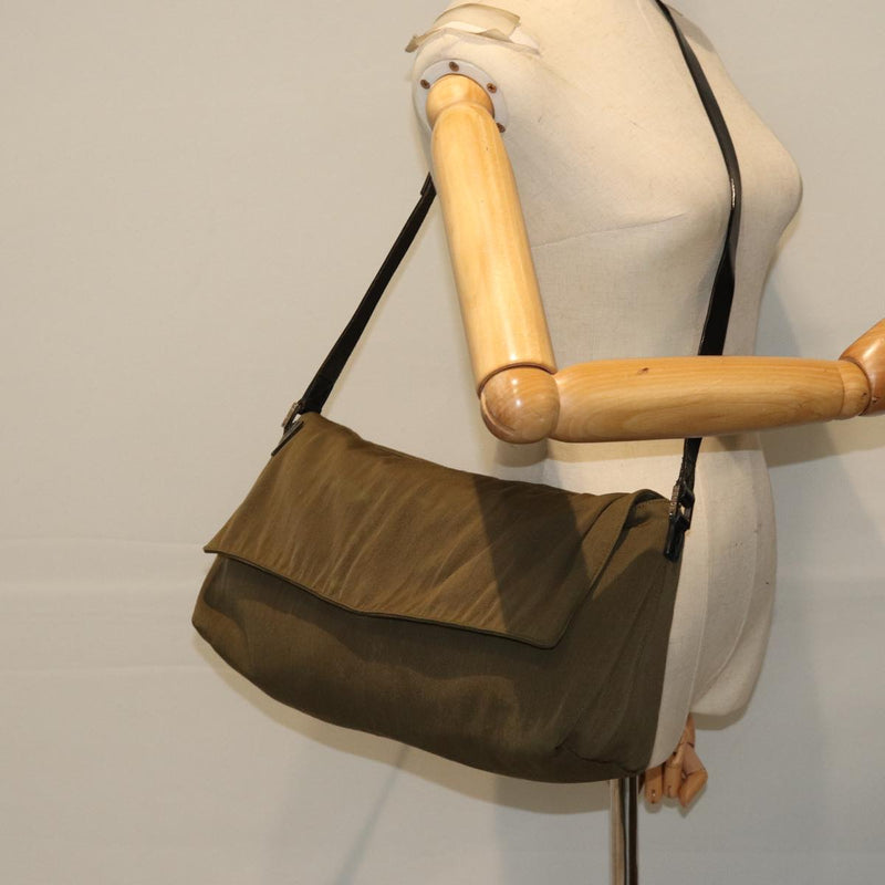 Fendi Khaki Canvas Shoulder Bag (Pre-Owned)