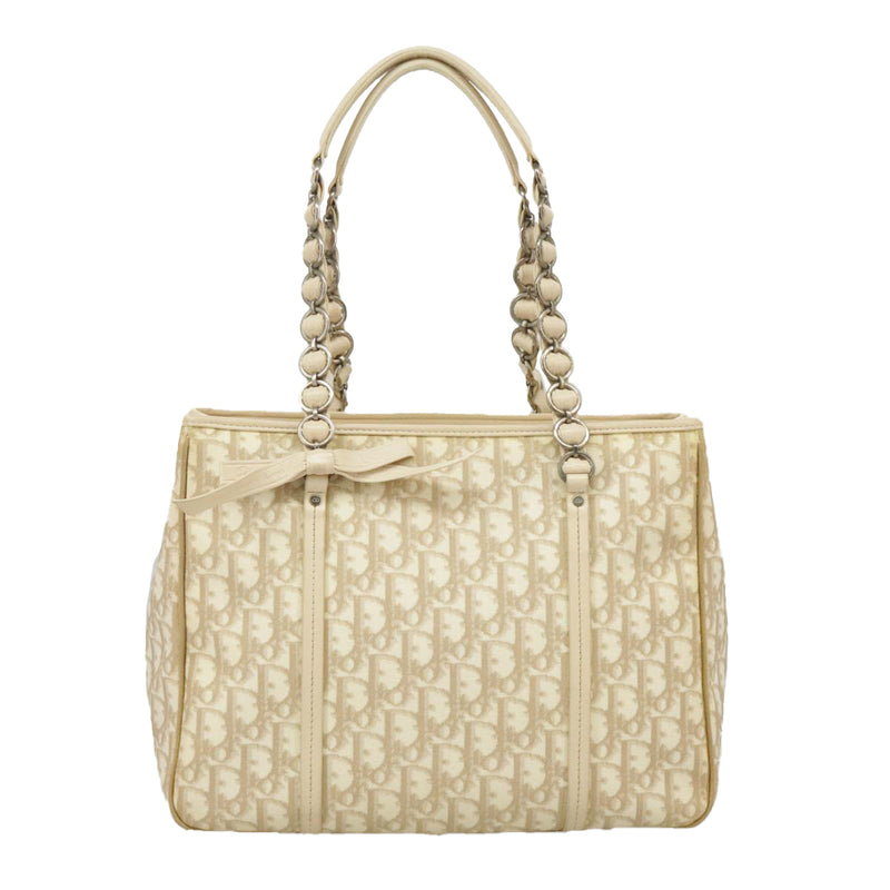 Dior Romantique Beige Canvas Shoulder Bag (Pre-Owned)