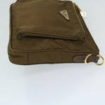 Prada Tessuto Brown Synthetic Shoulder Bag (Pre-Owned)