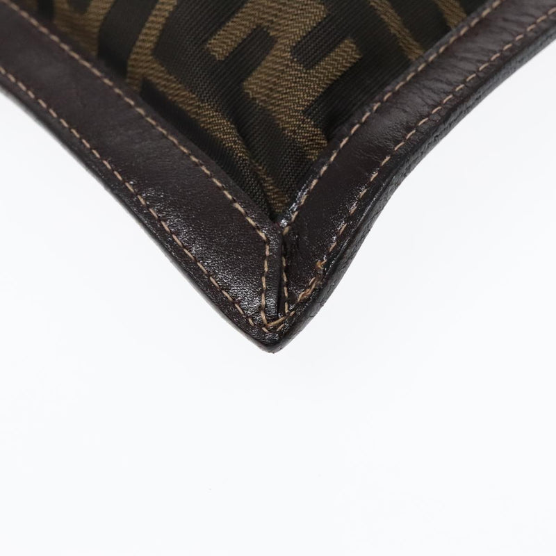 Fendi Zucca Brown Canvas Clutch Bag (Pre-Owned)