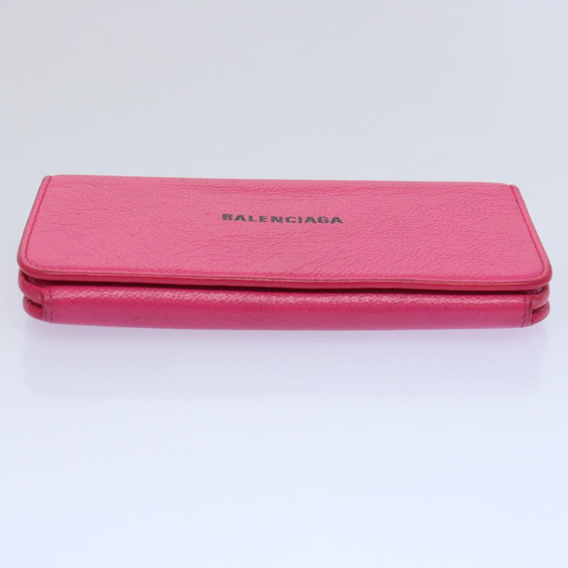 Balenciaga Cash Pink Leather Wallet  (Pre-Owned)