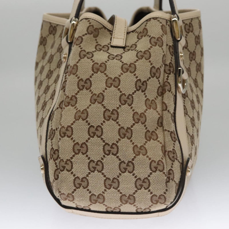 Gucci Abbey Beige Canvas Tote Bag (Pre-Owned)