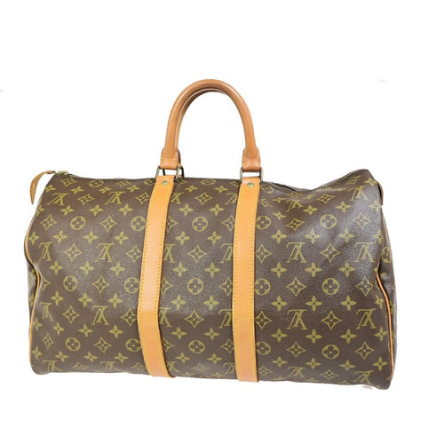 Louis Vuitton Keepall 45 Brown Canvas Handbag (Pre-Owned)