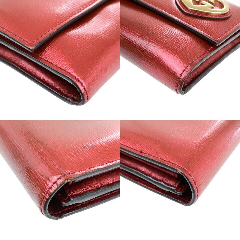 Gucci Lovely Heart Red Patent Leather Wallet  (Pre-Owned)