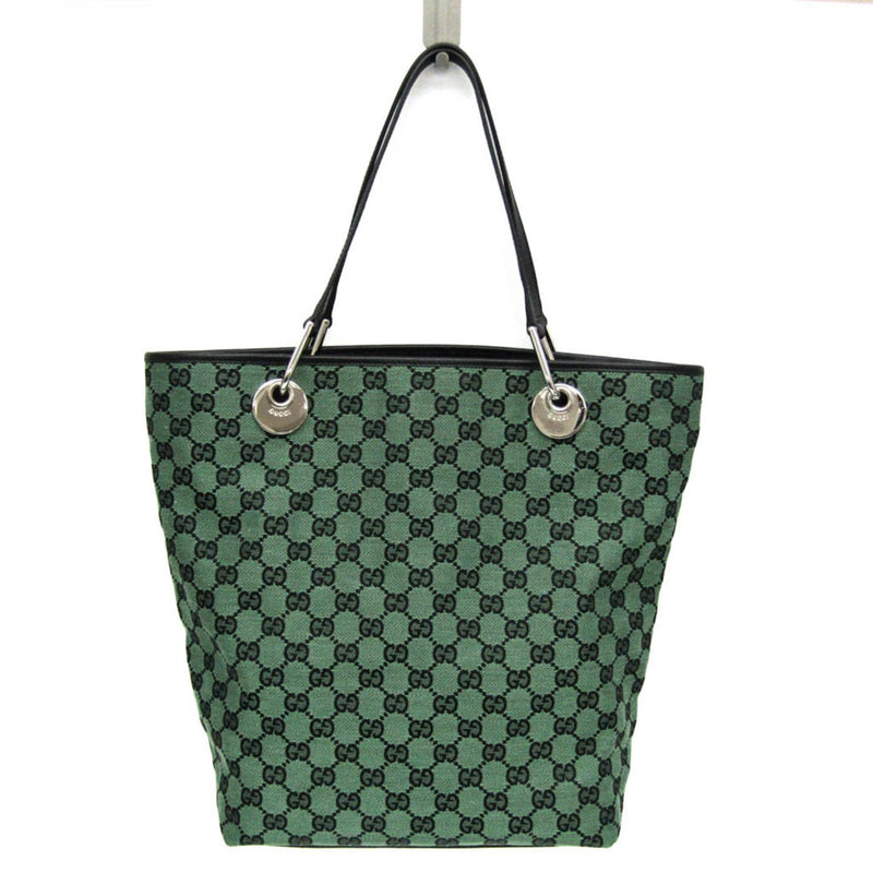 Gucci Gg Canvas Green Canvas Tote Bag (Pre-Owned)