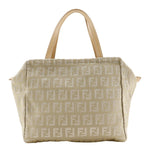 Fendi Beige Canvas Handbag (Pre-Owned)