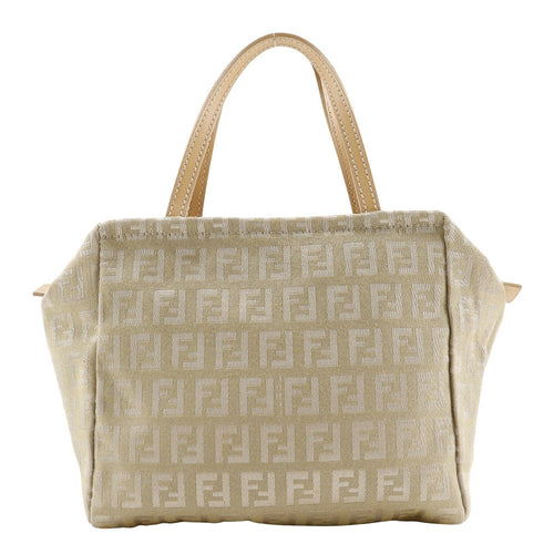 Fendi Beige Canvas Handbag (Pre-Owned)