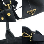 Prada Canapa Black Canvas Handbag (Pre-Owned)