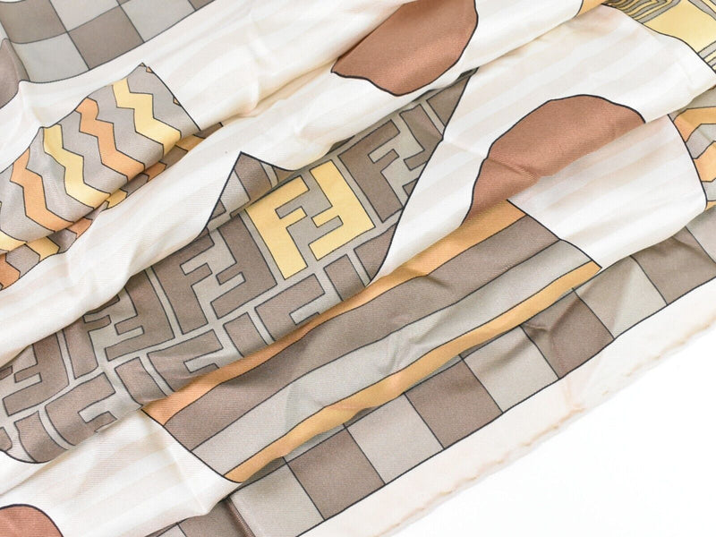 Fendi Beige Silk Scarf  (Pre-Owned)