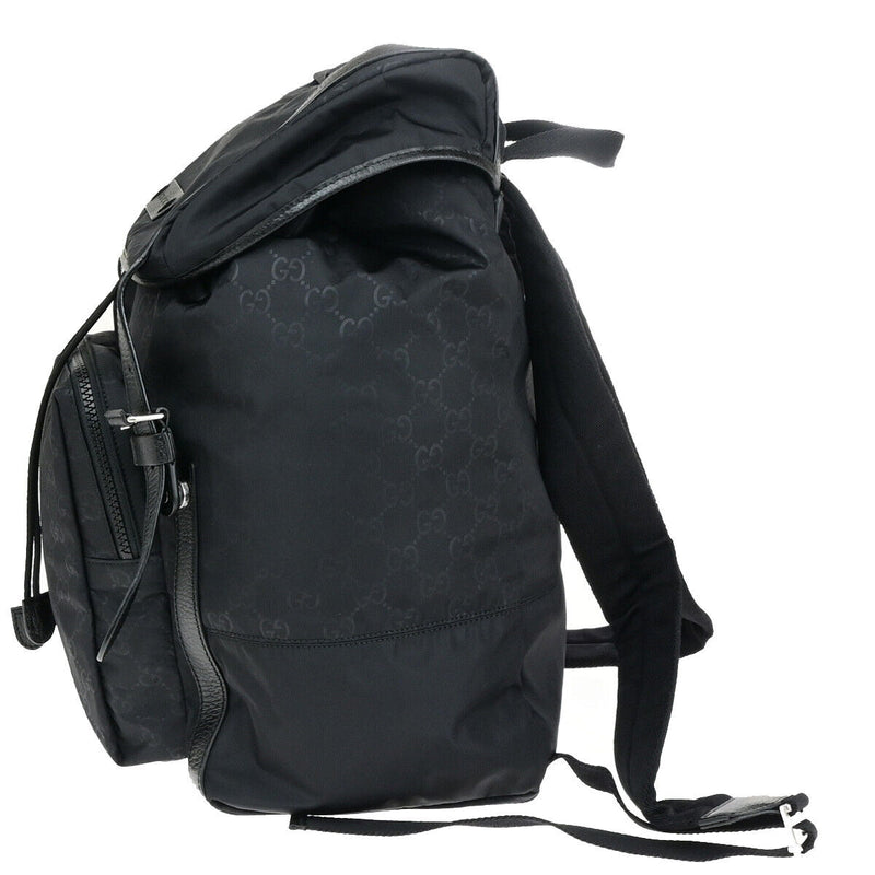 Gucci Guccissima Black Synthetic Backpack Bag (Pre-Owned)