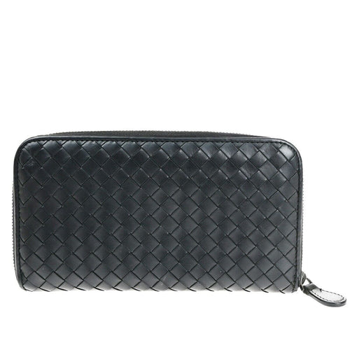 Bottega Veneta Intrecciato Black Leather Wallet  (Pre-Owned)