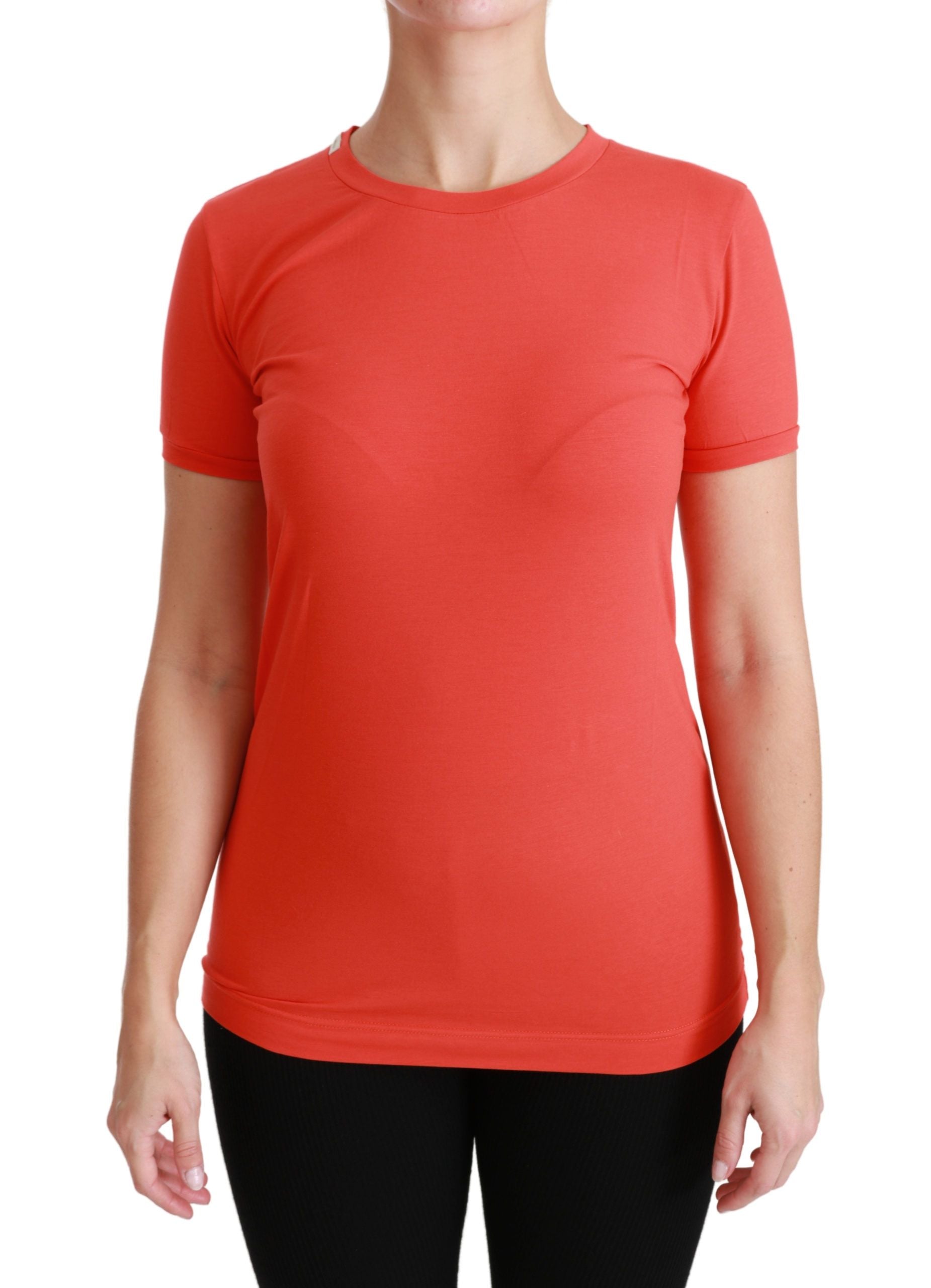 Dolce & Gabbana Elegant Red Crewneck Short Sleeve Women's Tee