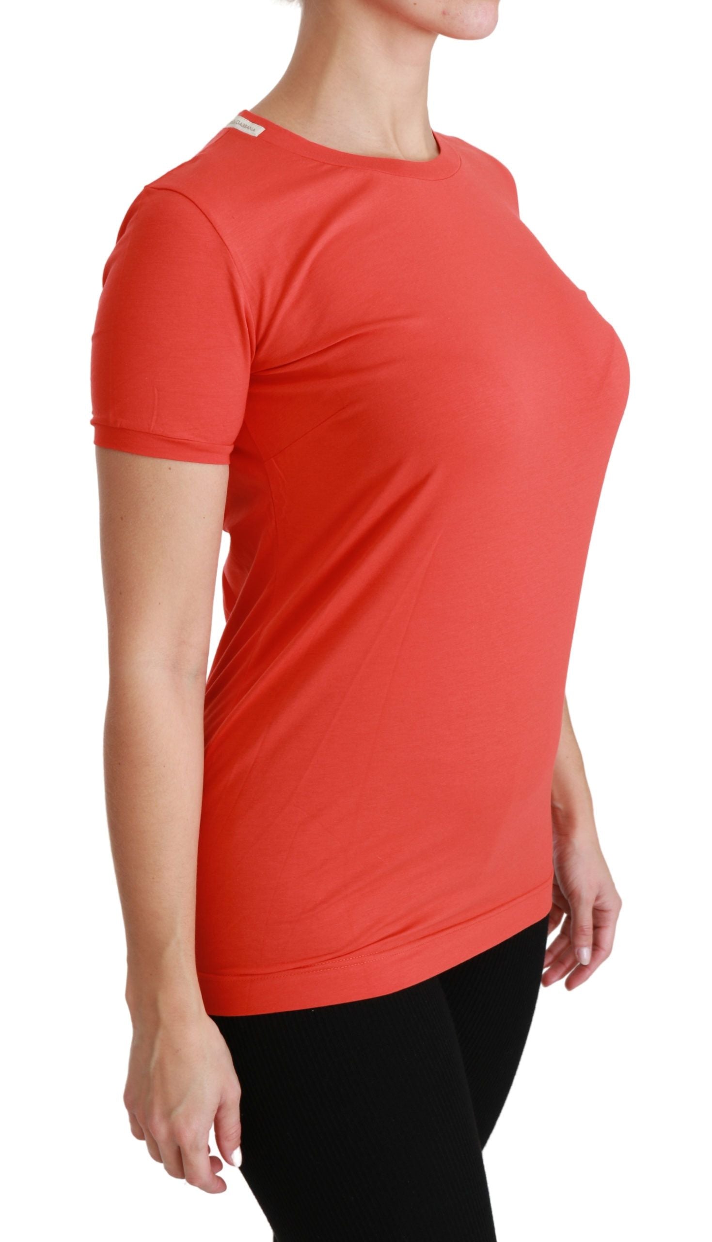 Dolce & Gabbana Elegant Red Crewneck Short Sleeve Women's Tee