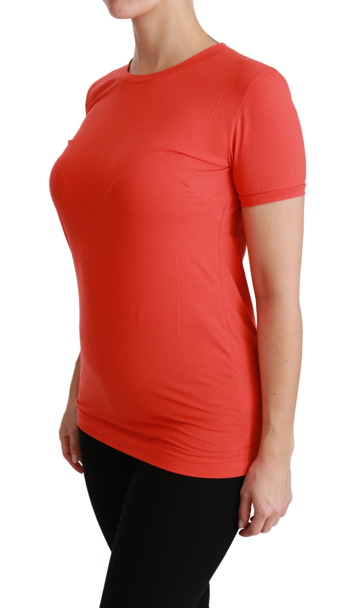 Dolce & Gabbana Elegant Red Crewneck Short Sleeve Women's Tee