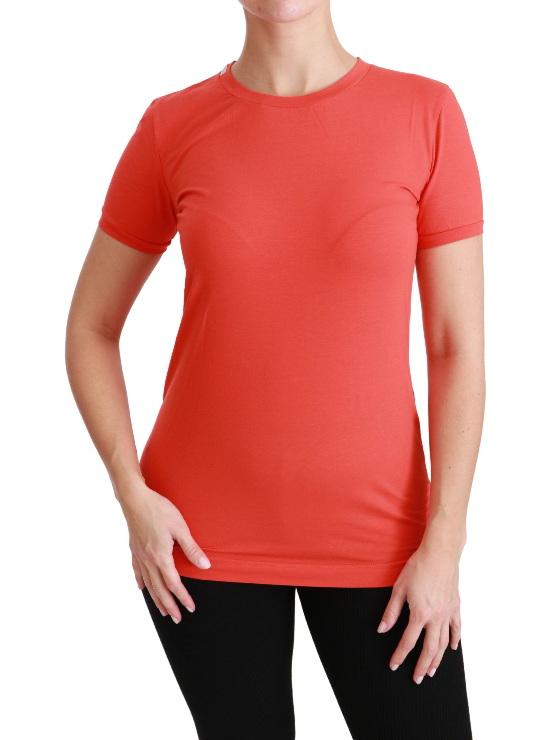 Dolce & Gabbana Elegant Red Crewneck Short Sleeve Women's Tee