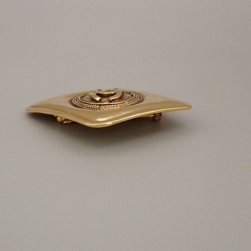 Chanel Coco Mark Gold Gold Plated Brooch Jewelry (Pre-Owned)