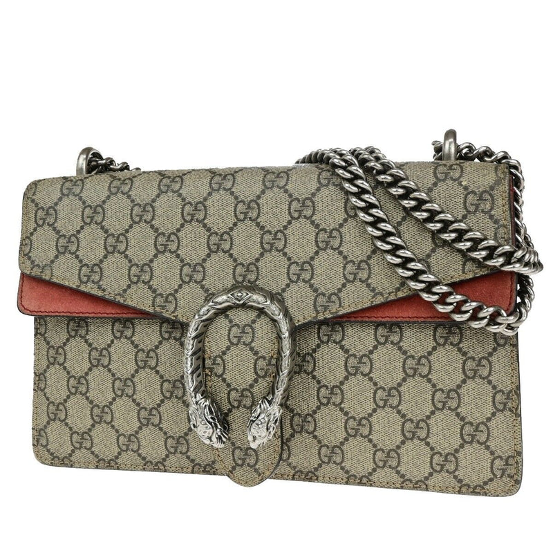 Gucci Dionysus Beige Canvas Shoulder Bag (Pre-Owned)