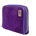 Fendi Zucca Purple Suede Wallet  (Pre-Owned)