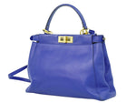 Fendi Peekaboo Blue Leather Handbag (Pre-Owned)