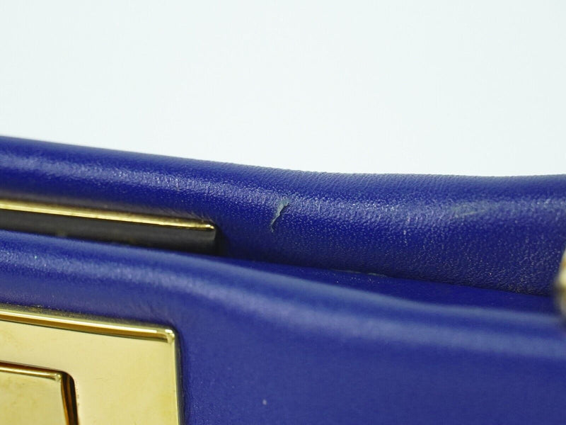 Fendi Peekaboo Blue Leather Handbag (Pre-Owned)