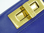 Fendi Peekaboo Blue Leather Handbag (Pre-Owned)