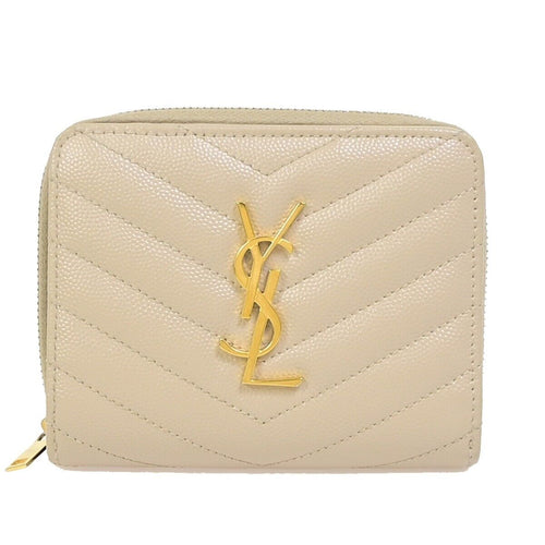 Yves Saint Laurent Beige Leather Wallet  (Pre-Owned)