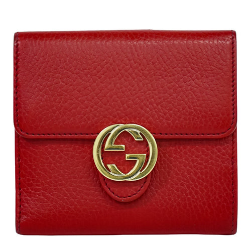 Gucci Interlocking Red Leather Wallet  (Pre-Owned)