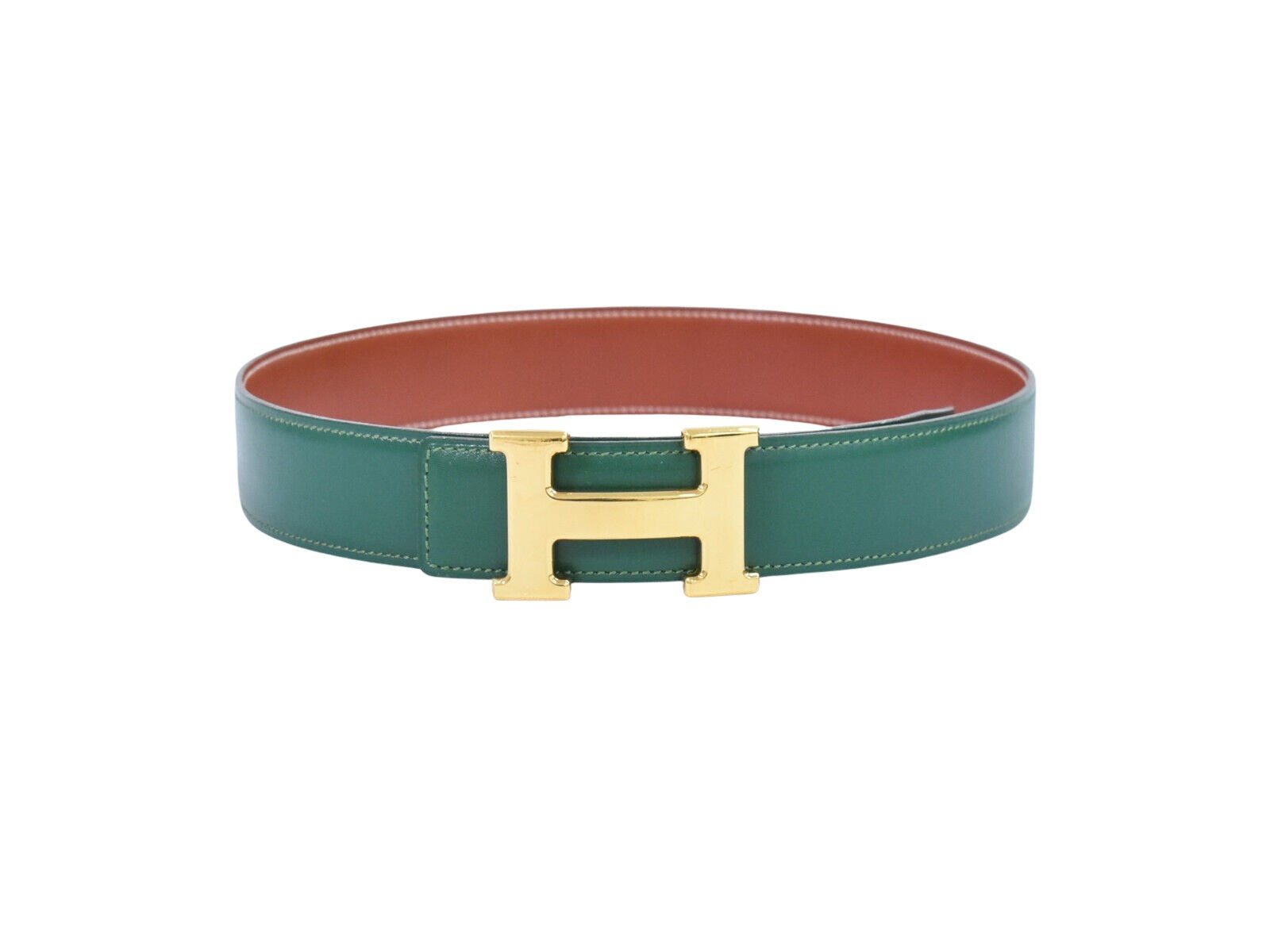 Hermès H Green Leather Belt  (Pre-Owned)