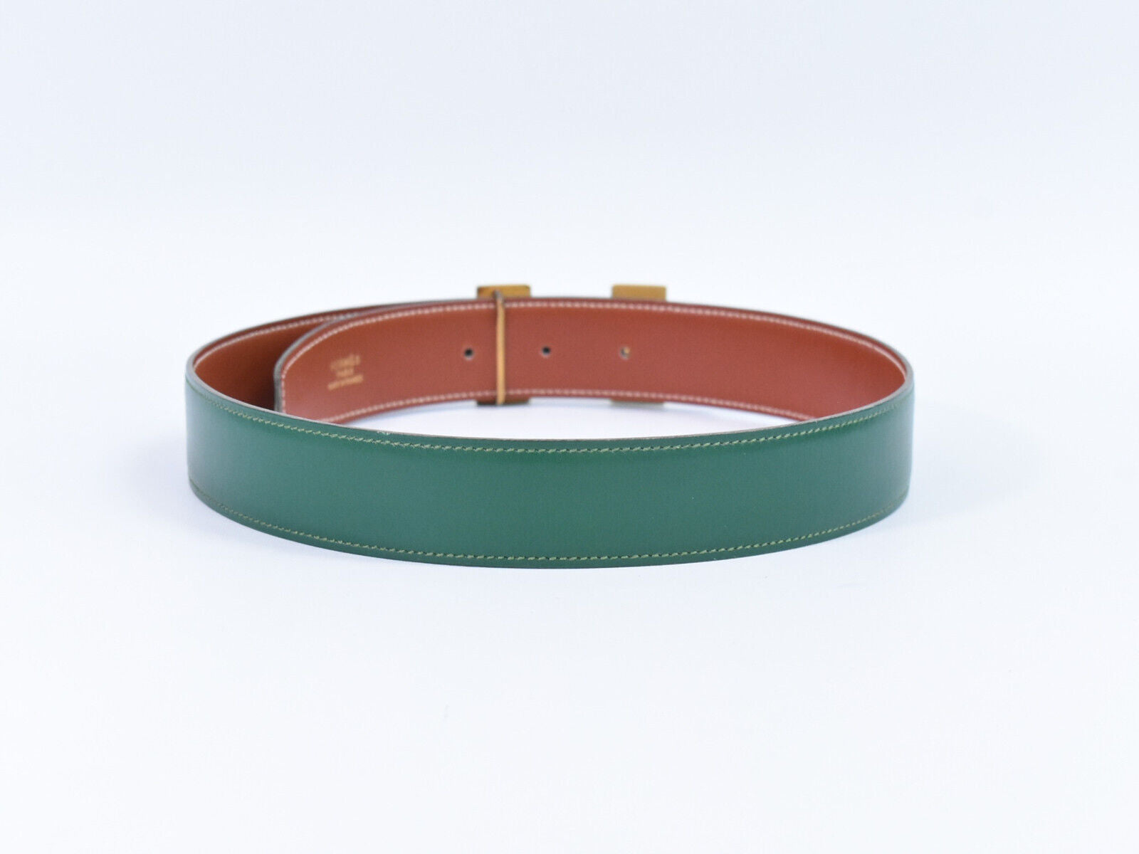 Hermès H Green Leather Belt  (Pre-Owned)