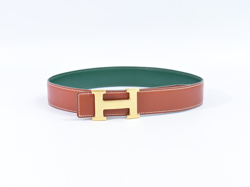 Hermès H Green Leather Belt  (Pre-Owned)