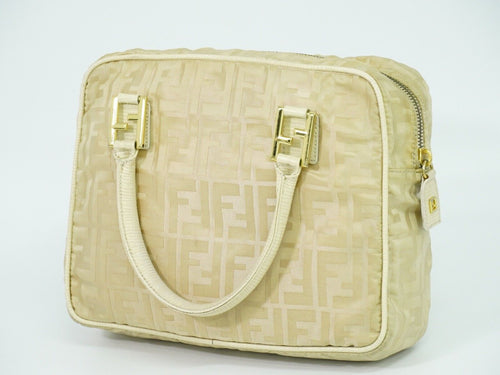 Fendi Beige Canvas Handbag (Pre-Owned)