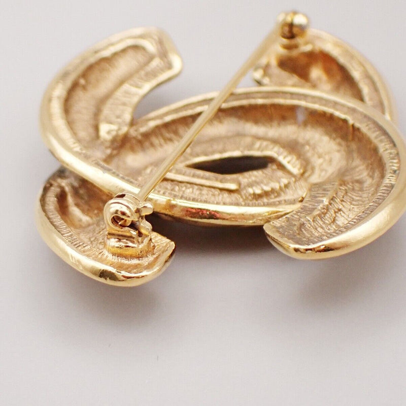 Chanel Coco Mark Gold Gold Plated Brooch Jewelry (Pre-Owned)